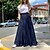preiswerte Skirts-Damenrock Swing Maxi Schwarz Blau Röcke Tasche Mode Lässig Täglich Straße S M L