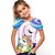abordables t-shirts 3d fille-T-shirt Enfants Fille Graphic Extérieur 3D effet Manche Courte Col ras du cou Actif 7-13 ans Eté Bleu Violet