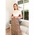 cheap Skirts-Khaki Polyester Maxi Skirt with Split Ends
