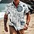 cheap Men&#039;s Printed Shirts-Retro Men&#039;s Linen Graphic Print Shirt Short Sleeved