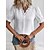 preiswerte Tops &amp; Blouses-Damen Spitzenhemd Bluse Glatt Casual Kontrastspitze Patchwork Weiß Kurzarm Elegant Basic V Ausschnitt Sommer