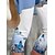 preiswerte Graphic Chic-Damen Capri-Shorts Bedruckt Wadenlänge Blau