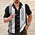 billige Men&#039;s Printed Shirts-Herre Skjorte Cubansk krave Stribet Grafiske tryk Geometri Sort Lysegrøn Vin Blå Grøn udendørs Afslappet Trykt mønster Kortærmet Tøj Sport Mode Gade Designer