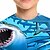 abordables T-shirts et chemises pour garçons-T-shirt Tee Enfants Garçon Graphic Animal Requin Manche Courte Col ras du cou Haut pour enfants Extérieur 3D effet Sportif Mode du quotidien Eté Bleu Bleu clair 2-13 ans