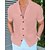 economico Short Sleeves-Per uomo Camicia estiva Camicia da spiaggia Nero Bianco Rosa Blu Manica corta Liscio Collare da campo Estate Informale Giornaliero Abbigliamento