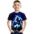 billige T-shirts &amp; Trøjer til Drenge-Børn Drenge T-shirt T-shirt Grafisk Dyr Ulv Kortærmet Crewneck Børne Top udendørs 3D-udskrivning Sport Mode Sej Sommer Sort 2-13 år