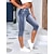billige Cotton &amp; Linen-Dame Jeans Calf-længde Denimstof Kunstig Denim Sidelommer Mikroelastisk Mode Afslappet / Hverdag Navyblå S M