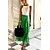 abordables Skirts-Mujer Columpio Falda larga Poliéster Maxi Verde Trébol Faldas Volante Estampado Vacaciones Playa Longitud Larga S M L