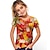 billige T-skjorter og bluser til jenter-Barn Jente T skjorte Grafisk utendørs 3D-utskrift Kortermet Crewneck Aktiv 7-13 år Sommer Rød Lilla