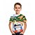 abordables T-shirts et chemises pour garçons-T-shirt Tee-shirts Garçon Enfants Manche Courte 3D effet Graphic Automatique Impression 3D Transparent Bleu Enfants Hauts Eté Actif Mode Frais 3-12 ans