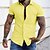 economico Short Sleeves-Per uomo Camicia Camicia estiva Camicia con bottoni Maglietta informale Nero Giallo Rosa Rosso Blu marino scuro Manica corta Alfabetico Collo ripiegabile Strada Informale Bottone giù Abbigliamento