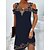 baratos Mini Vestidos-Mulheres Vestido casual Gráfico Floral Vestidos Para o Verão Vestido de verão Decote V Imprimir Vestido midi Diário Feriado Moda Clássico Normal Sem Manga Preto Amarelo Azul Verão Primavera S M L XL