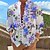 baratos Long Sleeves-camisa masculina floral gráfico suporte colarinho vermelho azul roxo cinza ao ar livre rua manga longa impressão roupas vestuário designer de moda casual confortável