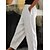 abordables Pants-Mujer Pantalones de lino Lino Artificial Plano Blanco Moda Hasta el Tobillo Casual Fin de semana