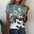 preiswerte T-shirts-Damen T Shirt Blumen Grün Bedruckt Kurzarm Festtage Wochenende Basic Rundhalsausschnitt Regular Fit