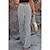 preiswerte Pants-Damen Breites Bein Hosen Hose Weiß Modisch Seitentaschen Weite Hosen Casual In voller Länge Mikro-elastisch Gestreift Komfort S M L XL