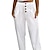 baratos Pants-Mulheres Calças de linho Misto de Algodão Tecido Preto Branco Moda Cintura Alta Mimolet Rua Férias