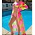 baratos Cover-Ups-Mulheres Roupa de Banho Biquíni Cobertura Normal roupa de banho Tintura Tie Dye 3 Peças Estampado Rosa claro Fatos de banho Roupa de Praia Verão Esportivo