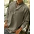 baratos Long Sleeves-Homens Camisa Social camisa de linho camisa de verão camisa de praia Preto Branco Rosa Manga Longa Tecido Colarinho Chinês Primavera Verão Casual Diário Roupa