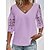 cheap T-Shirts-Basic V Neck Lace Cut Out Blouse for Women