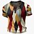 billige 3D Polos-Herre Vaffel Henley skjorte Henley Grafisk Farveblok Rombe Tøj 3D-udskrivning udendørs Daglig Knap Kortærmet Mode Designer Basale