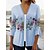 preiswerte Women&#039;s Coats &amp; Jackets-Damen Jacke Freizeitjacke Normal Bedruckt Komfortabel Blumen Regular Fit Modisch Oberbekleidung Sommer 3/4 Ärmel Weiß S