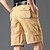 baratos Shorts-Homens Bermuda Cargo Shorts de Trilha Tecido Bolsos Conforto Respirável 100% Algodão Ao ar livre Diário Para Noite Moda Casual Preto Verde Tropa