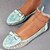 billige Shoes-Dame Flate sko Flate sandaler Komfort Sko Bryllup Daglig Blomstret Sommer Flat hæl Rund Tå Elegant Fritid Fuskelær Tøfler Hvit Rosa Blå