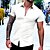 baratos Short Sleeves-Homens Camisa Social camisa de botão Camisa casual camisa de verão Preto Branco Azul Cinzento Tecido Manga Curta Lapela Diário Férias Roupa Moda Casual Confortável
