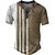 cheap Short Sleeve-Men&#039;s Vintage Waffle Henley Shirt in Striped 3D Print