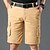 baratos Shorts-Homens Bermuda Cargo Shorts de Trilha Tecido Bolsos Conforto Respirável 100% Algodão Ao ar livre Diário Para Noite Moda Casual Preto Verde Tropa