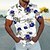 billige Men&#039;s Printed Shirts-hvid skjorte med roser herre grafiske blomsterprint turndown sort marineblå guld udendørs street korte ærmer tøj tøj mode streetwear afslappet bomuld
