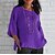 abordables Tops &amp; Blouses-Femme Chemise Chemisier Hauts longs en coton Plein du quotidien Jaune manche longue du quotidien basique Décontractées Col Ras du Cou Col Rond Printemps Automne