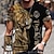 abordables Men&#039;s Custom Clothing-Hombre Camiseta Graphic Moto Impresión 3D Cuello Barco Calle Casual Manga Corta Estampado Tops Básico Moda Clásico Cómodo Negro / Verano / Deportes / Verano
