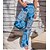 baratos Pants-Mulheres Perna larga Calças Preto Vermelho Azul Casual Perna larga Imprimir Feriado Final de semana Comprimento total Micro-Elástica Floral Conforto S M L XL 2XL