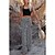 abordables Pants-Femme Ample Pantalon Blanche Mode Poches latérales Pantalon de Yoga Fluide Casual Quotidien Toute la longueur Micro-élastique Rayé Confort S M L XL