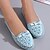 baratos Shoes-Mulheres Rasos Sandálias rasas Sapatos Confortáveis Casamento Diário Floral Verão Sem Salto Ponta Redonda Elegante Casual Couro Sintético Mocassim Branco Rosa Azul