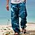 baratos Pants-Homens Calças Calça verão Calças de praia Com Cordão Cintura elástica Impressão 3D Gradiente Estampas Abstratas Conforto Casual Diário Feriado Roupa de rua Havaiana Azul Verde