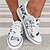 preiswerte Women&#039;s Sneakers-Minimalistische Damenschuhe Leinwand Floral Leopard Weiß Blau