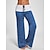 baratos Pants-Mulheres Perna larga Calças Preto Vermelho Azul Moda Básico Casual Cintura Baixa Perna larga Casa Férias Para Noite Comprimento total Micro-Elástica Bloco de cor Conforto S M L XL 2XL