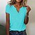 preiswerte T-shirts-Damen T Shirt Henley Shirt Herz Valentinstag Wochenende Weiß Rosa Blau Bedruckt Kurzarm Basic V Ausschnitt Regular Fit