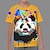 baratos Camisetas Para Meninos-Para Meninos 3D Gráfico Desenho Animado Panda Camisa Camiseta Manga Curta Impressão 3D Verão Primavera Ativo Esportes Moda Poliéster Infantil 3-12 anos Ao ar livre Casual Diário Normal