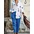 cheap Two Piece Sets-Women&#039;s Plus Size 2 Pieces Loungewear Sets Fashion Casual Comfort Dot Polyester Street Daily Date Lapel Breathable Long Sleeve Pocket Pant Summer Spring Black Blue