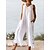 cheap Jumpsuits &amp; Rompers-Women&#039;s Jumpsuit Solid Color Button Pocket Streetwear V Neck Street Daily Sleeveless Regular Fit White S M L Summer