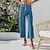 cheap Cotton &amp; Linen-Women&#039;s Wide Leg Pants Trousers Denim Denim Blue Fashion Side Pockets Wide Leg Casual Daily Ankle-Length Micro-elastic Plain Comfort S M L XL 2XL
