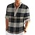 cheap Long Sleeves-Men&#039;s Graphic Plaid Shirt with Stand Collar