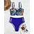 preiswerte Bikini-Damen Badeanzug Bikinis Normal Bademode Blumen 2 teilig Print Gelb Rote Blau Badeanzüge Strandbekleidung Sommer Sport