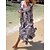 baratos Vestidos Tamanhos Grandes-Mulheres Vestido casual Vestido Swing Vestido estampado Vestido Longo Vestido Maxi Moderno Casual Tintura Tie Dye Frufru Imprimir Ao ar livre Diário Feriado Decote V Manga Longa Vestido Ajuste Largo