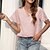 preiswerte T-shirts-Damen T Shirt Schwarz Weiß Rosa Glatt Täglich Wochenende Kurzarm V Ausschnitt Basic Standard S