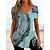 billige Women&#039;s Clothing-Dame T skjorte Bluse Rosa Blå Lilla Knapp Trykt mønster Grafisk Abstrakt Avslappet Kortermet V-hals Grunnleggende Normal